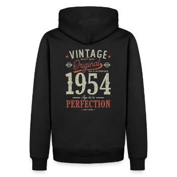 1954 Zeitalter der Perfektion Geburtstag 1954 - Männer Premium Bio Hoodie - Schwarz - Hinten - Nico (187cm)