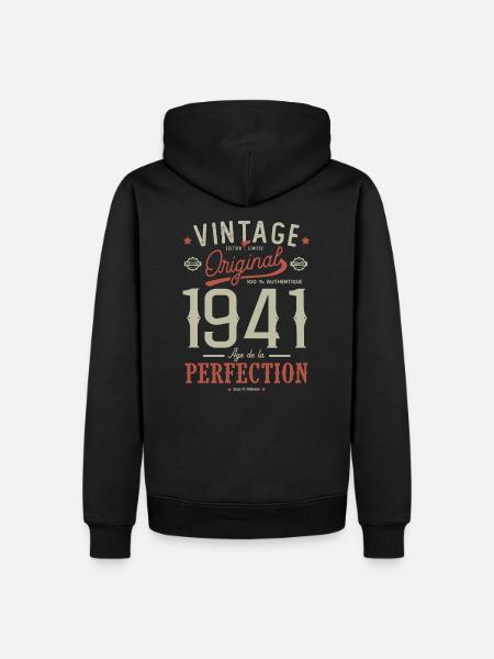age of perfection 1941, birthday 81 years - Men’s Premium Organic Hoodie - black