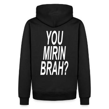 You Mirin Brah? - Sweat à capuche Premium bio Homme - noir - Dos - Nico (187cm)