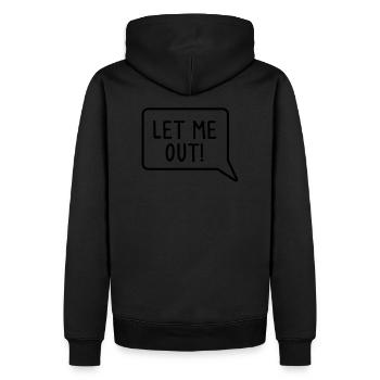 Laissez-moi sortir bulle drôle - Sweat à capuche Premium bio Homme - noir - Dos - Nico (187cm)