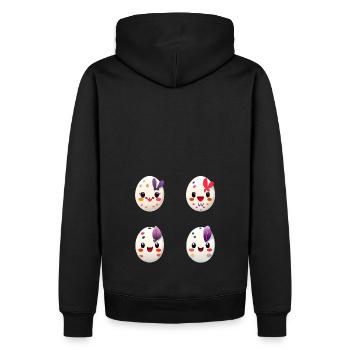 Vier bunte Eier Osterei Ostern - Männer Premium Bio Hoodie - Schwarz - Hinten - Nico (187cm)