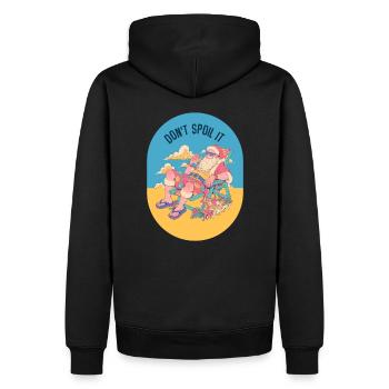Including spoiler Santa Chill - Men’s Premium Organic Hoodie - black - Back - Nico (187cm)