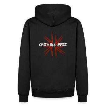 one wall free - Männer Premium Bio Hoodie - Schwarz - Hinten - Nico (187cm)