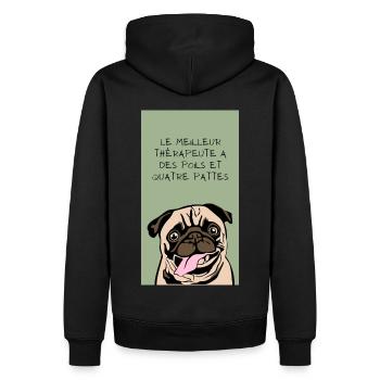 MON MEILLEUR AMI - Sweat à capuche Premium bio Homme - noir - Dos - Nico (187cm)