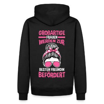 Beste Freundin - Männer Premium Bio Hoodie - Schwarz - Hinten - Nico (187cm)