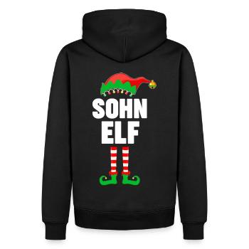 Weinachten Weihnachtself Sohn Elf Elfen - Männer Premium Bio Hoodie - Schwarz - Hinten - Nico (187cm)