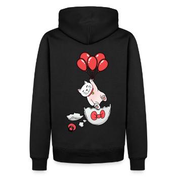 Cat Birth Baby Balloons Eggshell Hatch - Men’s Premium Organic Hoodie - black - Back - Nico (187cm)