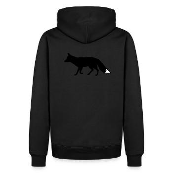 Fox silhouette - Men’s Premium Organic Hoodie - black - Back - Nico (187cm)