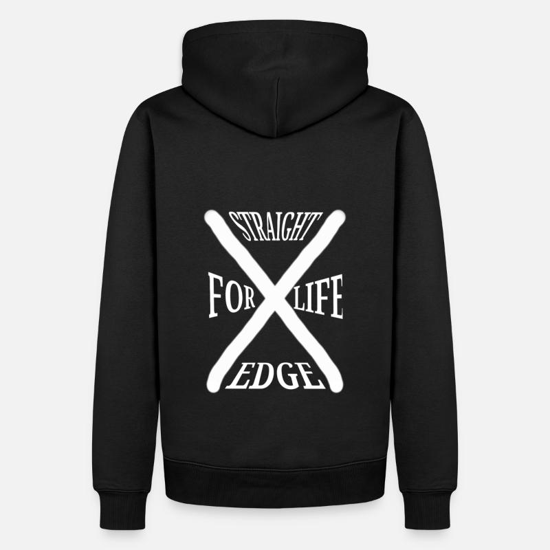 Straight Edge - Männer Premium Bio Hoodie - Schwarz