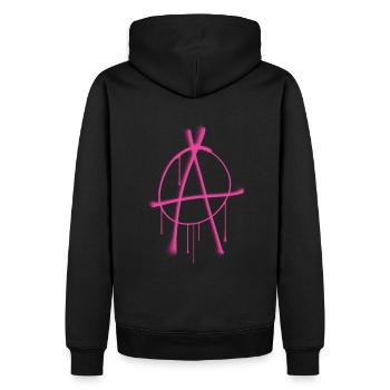 Anarchy - Männer Premium Bio Hoodie - Schwarz - Hinten - Nico (187cm)