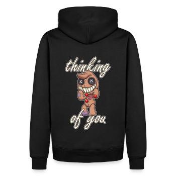 Voodoo Magic, Marionnette En pensant à vous, drôle - Sweat à capuche Premium bio Homme - noir - Dos - Nico (187cm)