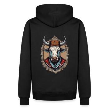 Bullenreiter, acht Sekunden Ruhm - Männer Premium Bio Hoodie - Schwarz - Hinten - Nico (187cm)