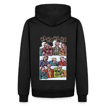 HA HA HA HA HA - Sweat à capuche Premium bio Homme - noir - Dos - Nico (187cm)