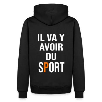 Il va y avoir du sport coach coaching - Sweat à capuche Premium bio Homme - noir - Dos - Nico (187cm)