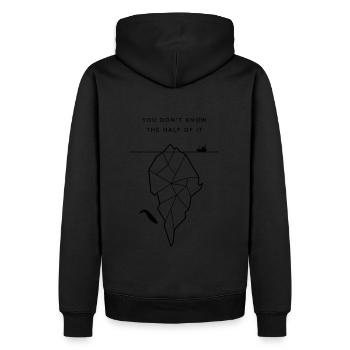 Vous n’en savez pas la moitié - Sweat à capuche Premium bio Homme - noir - Dos - Nico (187cm)