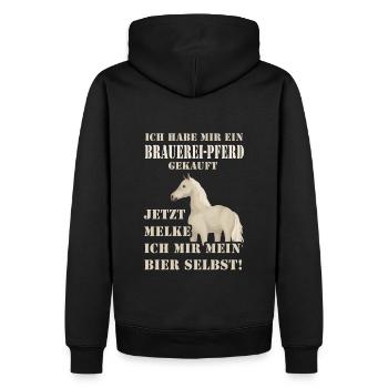 Brauereipferd - Männer Premium Bio Hoodie - Schwarz - Hinten - Nico (187cm)