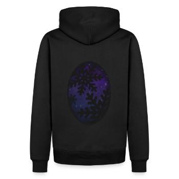 Flocons de neige et ciel étoilé - Sweat à capuche Premium bio Homme - noir - Dos - Nico (187cm)