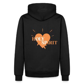Heiliger Geist Herz - Männer Premium Bio Hoodie - Schwarz - Hinten - Nico (187cm)