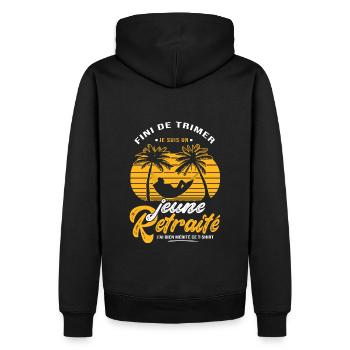 Je suis un jeune retraité humour retraite - Sweat à capuche Premium bio Homme - noir - Dos - Nico (187cm)