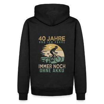 40 Jahre Geschenk Fahrrad 40 Geburtstag - Männer Premium Bio Hoodie - Schwarz - Hinten - Nico (187cm)