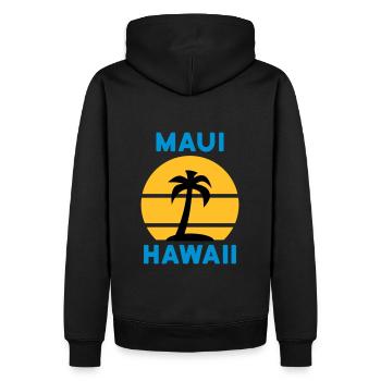 Maui, Hawaii (Sonne, Palme, Insel) - Männer Premium Bio Hoodie - Schwarz - Hinten - Nico (187cm)