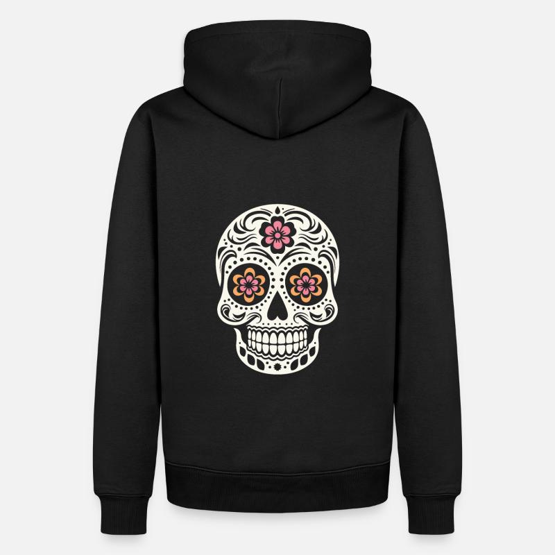 Crâne mexicain - Sweat à capuche Premium bio Homme - noir