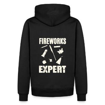 Fireworks - Men’s Premium Organic Hoodie - black - Back - Nico (187cm)