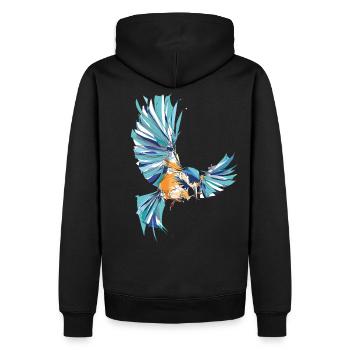 Eisvogel - Männer Premium Bio Hoodie - Schwarz - Hinten - Nico (187cm)