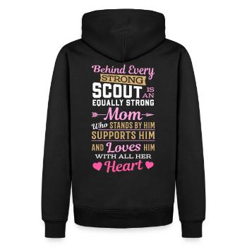 Behind Every Strong Scout Is An Equally Strong Mom - Männer Premium Bio Hoodie - Schwarz - Hinten - Nico (187cm)