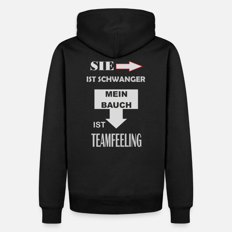 schwanger teamfeeling vater werden - Männer Premium Bio Hoodie - Schwarz