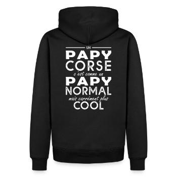 Papi corse cadeau papy grand père corse - Sweat à capuche Premium bio Homme - noir - Dos - Nico (187cm)