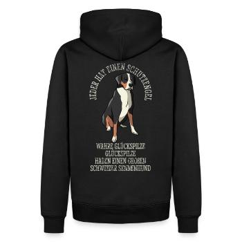 Sennenhund suisse Grand ange gardien - Sweat à capuche Premium bio Homme - noir - Dos - Nico (187cm)