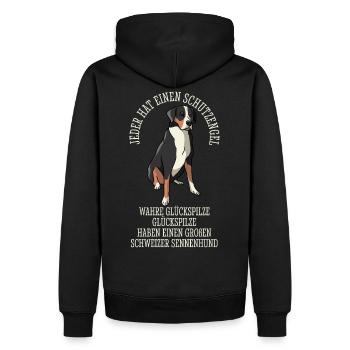 Sennenhund suisse Grand ange gardien - Sweat à capuche Premium bio Homme - noir - Dos - Nico (187cm)