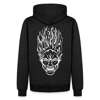 Stapooa démone1 - Sweat à capuche Premium bio Homme - noir - Dos - Nico (187cm)