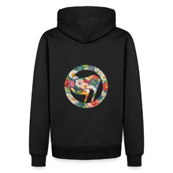 Antifa et fleurs - Sweat à capuche Premium bio Homme - noir - Dos - Nico (187cm)