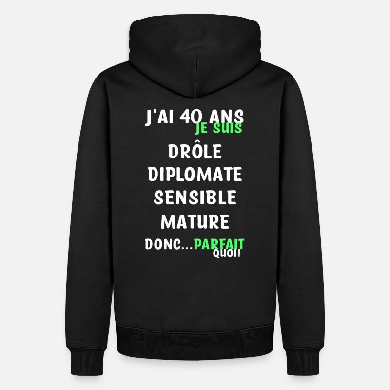 40 ans anniversaire - Sweat à capuche Premium bio Homme - noir