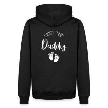 Zum ersten Mal Vater 2021 - Männer Premium Bio Hoodie - Schwarz - Hinten - Nico (187cm)