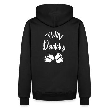 Father of twins - Men’s Premium Organic Hoodie - black - Back - Nico (187cm)