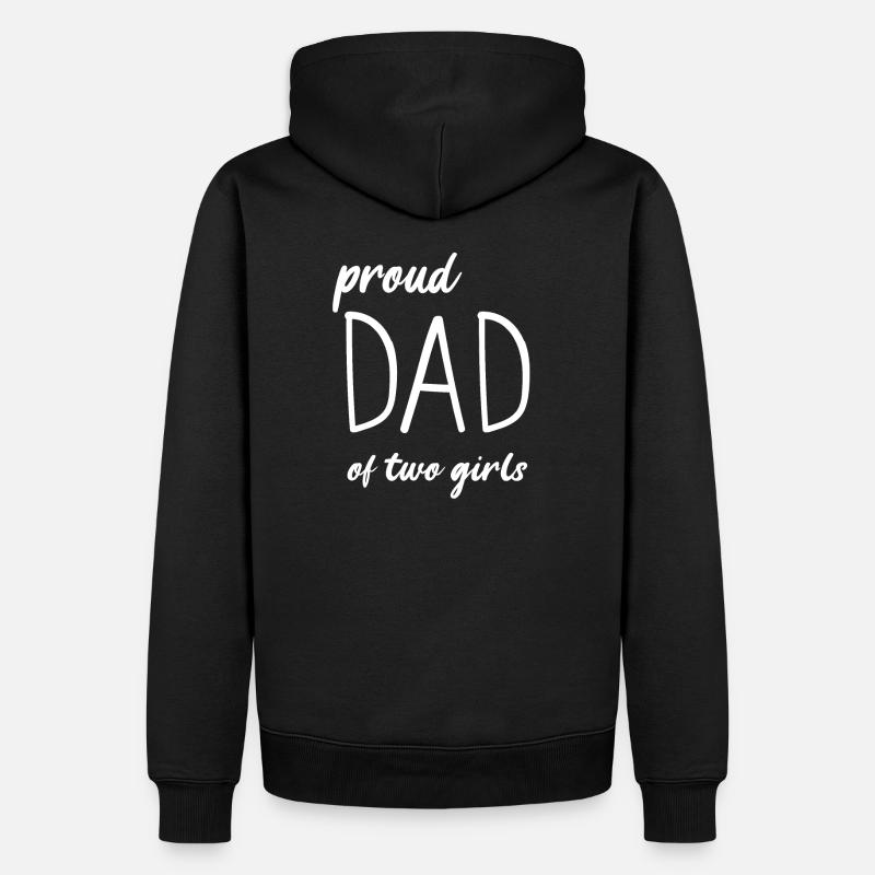 Stolzer Papa von 2 Mädchen - Männer Premium Bio Hoodie - Schwarz