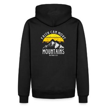 Faith can move Mountains, Christian gift. - Men’s Premium Organic Hoodie - black - Back - Nico (187cm)