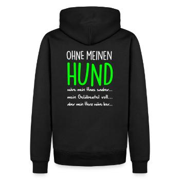 ohne meinen HUND - Männer Premium Bio Hoodie - Schwarz - Hinten - Nico (187cm)
