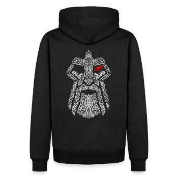 Odins Auge - Runengesicht - Wikinger - Männer Premium Bio Hoodie - Schwarz - Hinten - Nico (187cm)