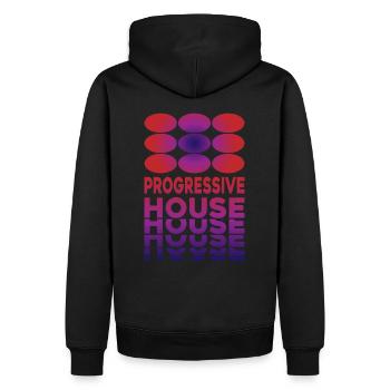 Progressive House Music - Men’s Premium Organic Hoodie - black - Back - Nico (187cm)