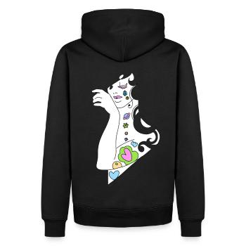 Love - Sweat à capuche Premium bio Homme - noir - Dos - Nico (187cm)