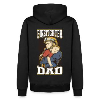 Service d’incendie Papa Fête des pères - Sweat à capuche Premium bio Homme - noir - Dos - Nico (187cm)
