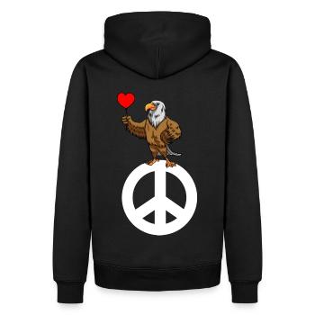 Bald Eagle Peace Peace World Peace - Men’s Premium Organic Hoodie - black - Back - Nico (187cm)