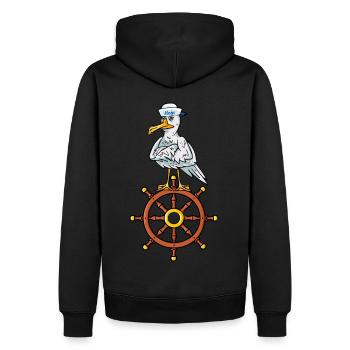 Seagull Volant Seaman Shipping Captain Moin - Sweat à capuche Premium bio Homme - noir - Dos - Nico (187cm)