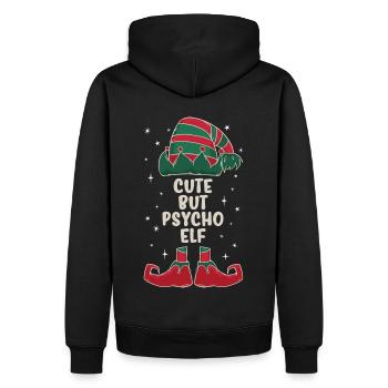 mignon mais psycho elfe partenaire cadeau de Noël - Sweat à capuche Premium bio Homme - noir - Dos - Nico (187cm)