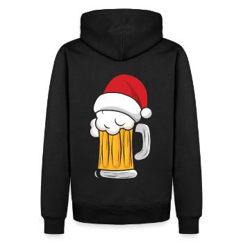 Tasse à bière avec bonnet de Noël - Sweat à capuche Premium bio Homme - noir - Dos - Nico (187cm)