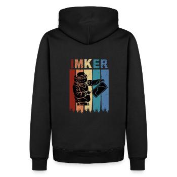 Der Mann der Imkerin - Männer Premium Bio Hoodie - Schwarz - Hinten - Nico (187cm)